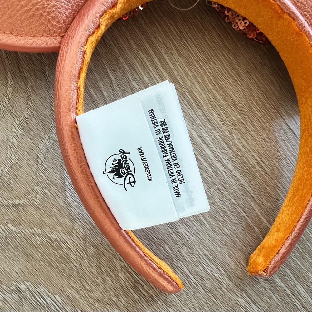 Disney Orange Sequin Minnie Mouse Ears Headband - Picture 4 of 5